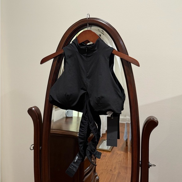 NWT MICHI Black Elektra Wrap Zip-up Top - Picture 1 of 8